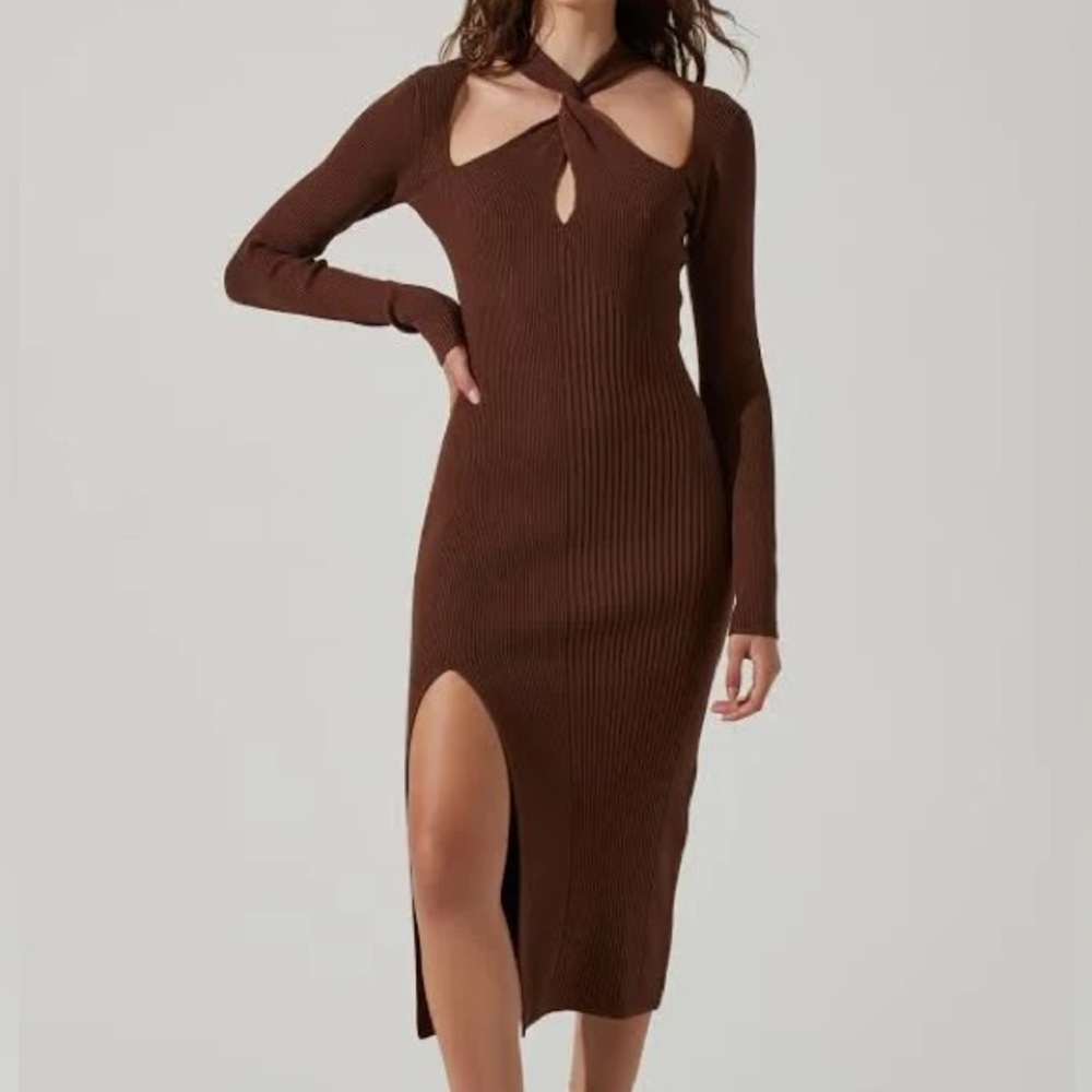 ASTR the Label Mock Twist Neck Sweater Midi Dress Size M